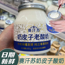 赛汗苏奶皮子酸奶内蒙古特产奶皮子早餐酸奶经典老式奶皮子酸奶