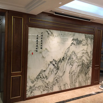 High quality new Chinese style living room TV background wall solid wood decorative wall storage cabinet wood veneer wainscot sofa back