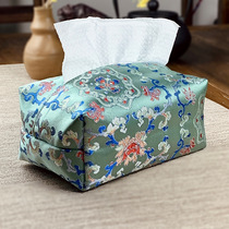 Dunhuang caisson pattern brocade paper box Chinese retro tea shop living room dining room bedroom multi-functional fabric tissue box