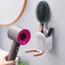 Hair dryer holder storage rack home storage hair dryer punch hanger washing free wall-mounted bathroom hair dryer