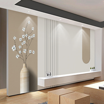 Internet celebrity 3D three-dimensional decorative wallpaper 2023 new Chinese TV background wall wallpaper sofa living room mural 8D film and television