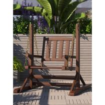Swing outdoor courtyard garden balcony outdoor rainproof anti-corrosion wood solid wood hanging chair single rocking chair internet celebrity swing chair