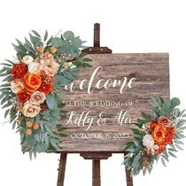 Yannew Wedding Welcome Sign Flowers Terracotta Artificial Ar