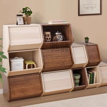 fyt new Japanese style simple wooden storage cabinet finishing storage narrow cabinet bedroom bedside bookcase storage cabinet office