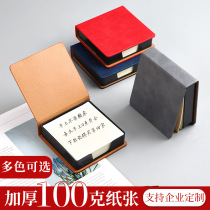 Creative imitation leather note box N times sticker convenient storage box business pu office stationery environmentally friendly acrylic note holder