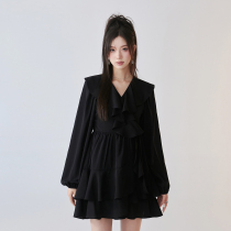 Ruffled floral dress for women French romantic and versatile dress