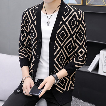 Trendy brand knitted cardigan jacket for men spring Trendy brand knitted cardigan jacket for men spring