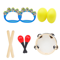 Orff musical instrument set childrens early childhood education enlightenment music toys 5-piece set tambourine sand egg sand hammer hand bell