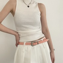 Japan FC new belt womens high-end genuine leather decorated jeans simple versatile thin womens belt