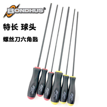 American BONDHUS Bolton ball head special long inner hexagonal screwdriver inner hexagonal hand bit 1 27 2 5 3mm