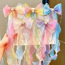 Chiffon Bow Ribbon Girls Hairpins Cute Colorful Bows Flowers