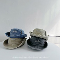 Washed denim fisherman hat for men and women in summer outdoor travel and leisure versatile windproof sun hat sun protection and sunshade hat