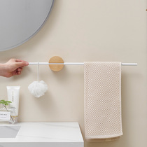 Log bathroom towel bar no punching bathroom rack creative towel rack movable single pole beech wood balance rod