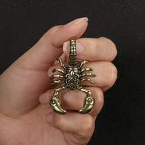 Handmade solid brass scorpion keychain brass pendant pendant retro creative personalized necklace mascot