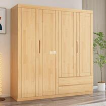 Pine wood all solid wood home bedroom modern style double door large wardrobe apartment B&B rental house small apartment wardrobe