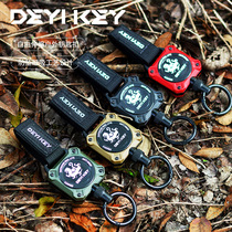 Easy stretch retractable buckle wire rope high rebound telescopic keychain anti-lost anti-theft buckle metal quick-release ring hot selling