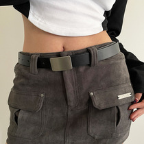 Belt womens new Korean version all-match student belt black simple jeans with trendy summer style