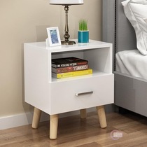 Simple modern bedside table storage cabinet solid wood legs economical bedside small cabinet Nordic style bedroom bedside table