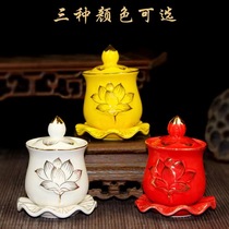 Ceramic water supply cup water supply cup water purification cup holy water cup lotus flower great compassion water supply cup top placement