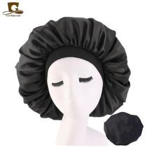 newCap Head Cover Bonnet Hat for For Curly Springy Hair Blac