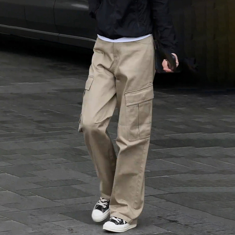 American-Style Work Pants for Women, Spring/Summer 2026 New Style, Loose Fit, High-Waisted, Casual Hiking Straight-Leg Pants