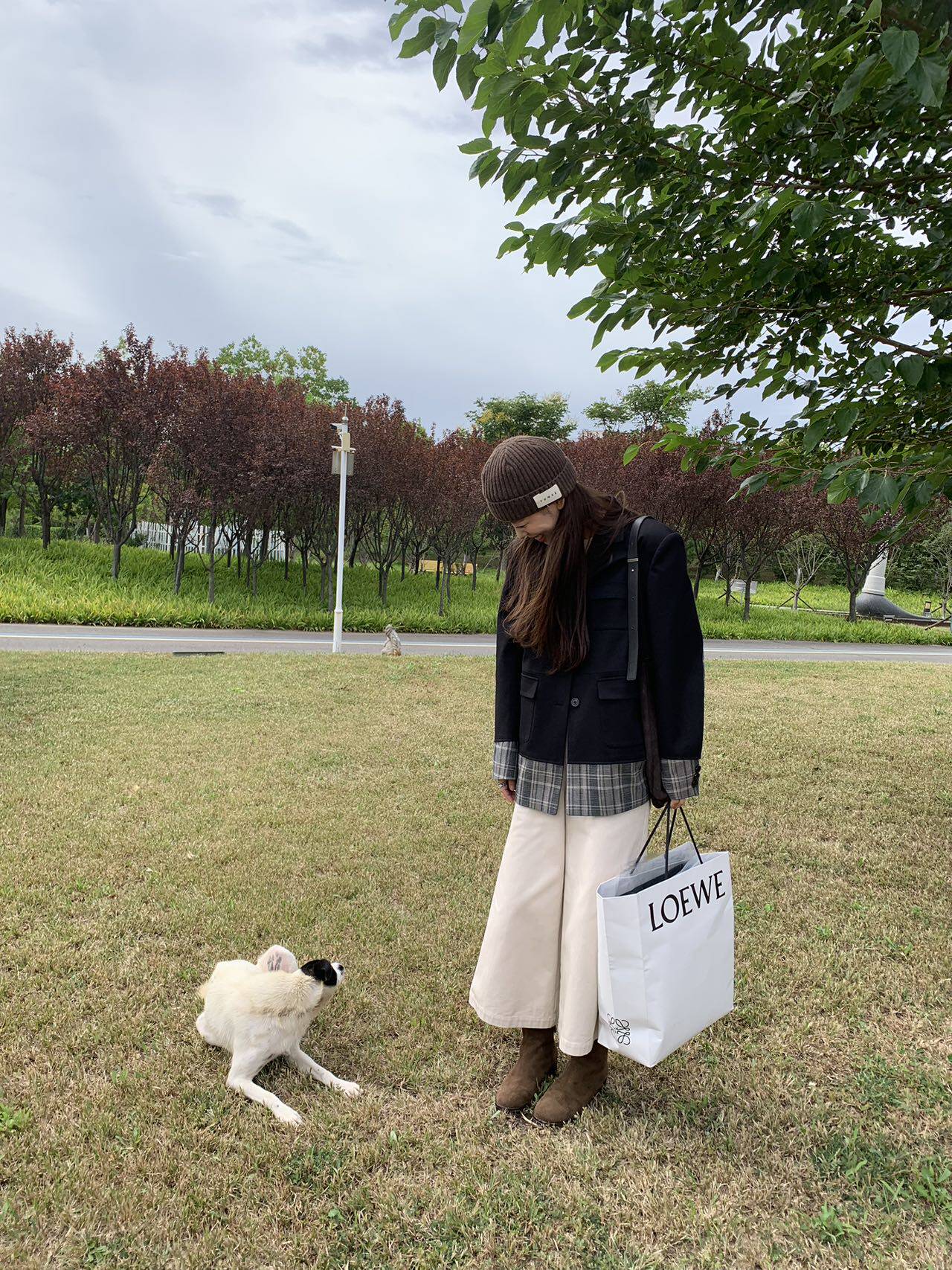 Теперь маткаси CDG девушка плед цвет hit сращивание дизайн смысл пальто костюм 