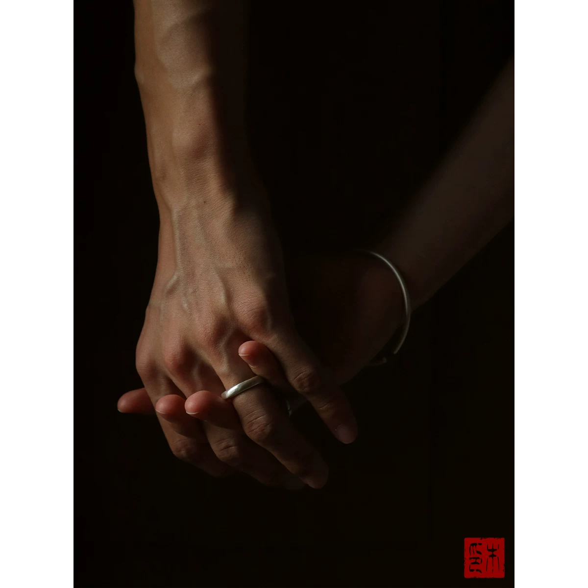 木眠 Matte silver bracelet, adjustable ring, for beloved, Birthday gift