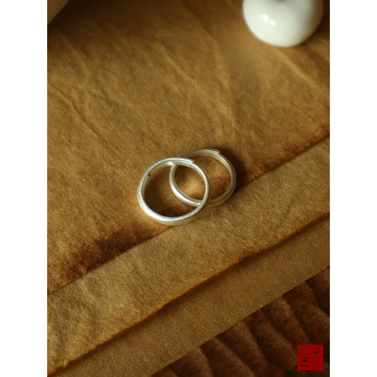 木眠 Matte silver bracelet, adjustable ring, for beloved, Birthday gift