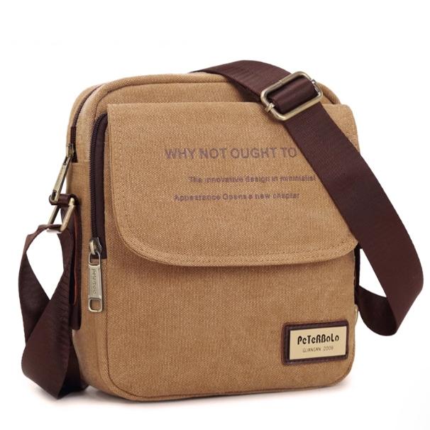 Men's Canvas Bag Shoulder Bag Korean Style Casual Canvas Men's Bag Business Crossbody Bag Small Crossbody Backpack