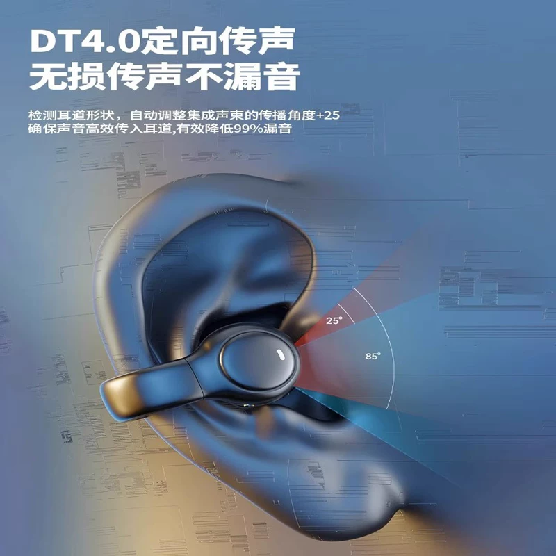 Голосовая передача по костной проводимости Bluetooth наушники, спортивные беспроводные клипсы на уши, высокое качество, без давления, длительная работа аккумулятора, шумоподавление ANC
