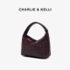 CHARLIE&KELLI women's bag 2026 new retro niche portable shoulder pillow bag commuter woven bag trend