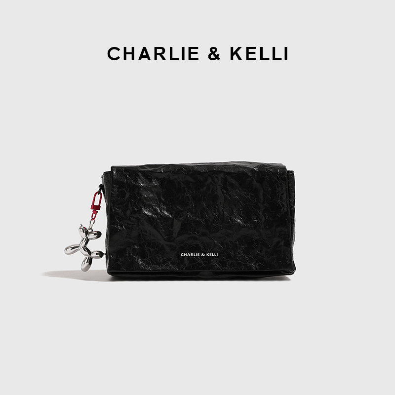 Official Website C&K Flagship Store Women's Bag 2026 New Model Black Small Square Bag Pleated Flap-Style Shoulder Crossbody Bag Official Website C&K Flagship Store Women's Bag 2026 New Model Black Small Square Bag Pleated Flap-Style Shoulder Crossbody Bag