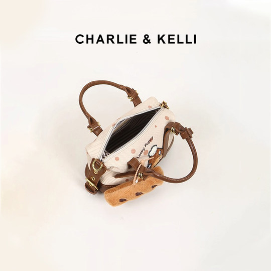 CHARLIE&KELLI women's bag 2026 new niche portable Boston bag, western style commuter shoulder crossbody bag