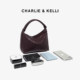CHARLIE&KELLI women's bag 2026 new retro niche portable shoulder pillow bag commuter woven bag trend