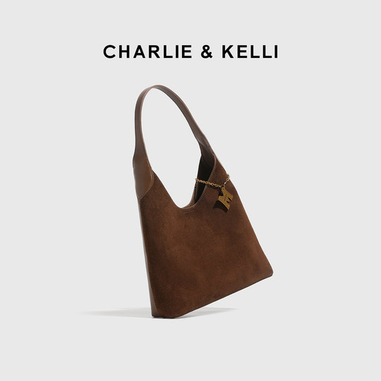 CHARLIE&KELLI Women's Bag 2026 New Maillard Versatile Shoulder Bag Autumn and Winter Casual Commuting Tote Bag