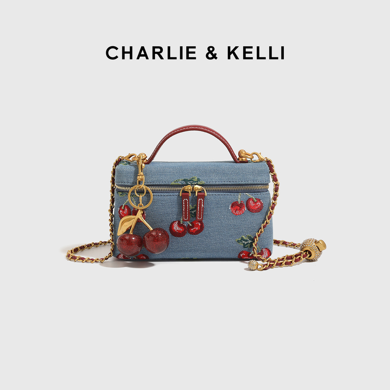 Official Website C&K Flagship Store New Exquisite Niche Handbag Chain Bag Denim Bag Crossbody Bag Women's High-End