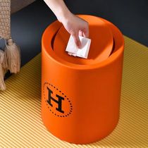 Swing lid trash can for bedroom home living room toilet bathroom flip lid office creative light luxury high-end appearance