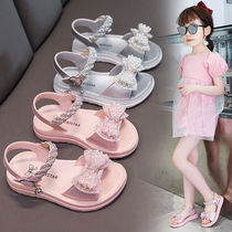 Return Force Official Flagship Store Preferential Rolls 2024 Girl Sandals 2024 Summer New Little Girl Sequin Princess Shoes