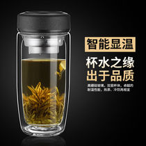 Tempered glass cup anti-fall large number suit explosion-proof male and female with hand insulation for a trip filter tea