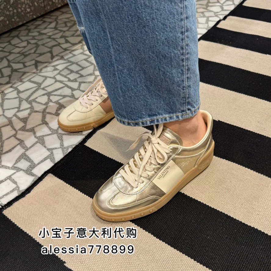 Итальянские Valentino Wallen Tiannu 24 ранняя весна Женские упакованные кожаные обувь Sweet Shoes Спортивная обувь
