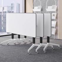 Folding conference table removable simple splicing long table with wheels multi-functional folding training office desk and chair combination