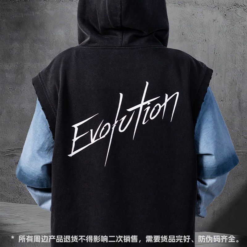 Original Evolution Nicholas Tse Concert Merchandise Retro Washed Black Tank Top Sleeveless Zip-Up Sweatshirt Trendy Original Evolution Nicholas Tse Concert Merchandise Retro Washed Black Tank Top Sleeveless Zip-Up Sweatshirt Trendy