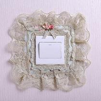 Type 118 fabric switch sticker socket double open three open lace switch sticker protective cover dust cover wall sticker decorative cover