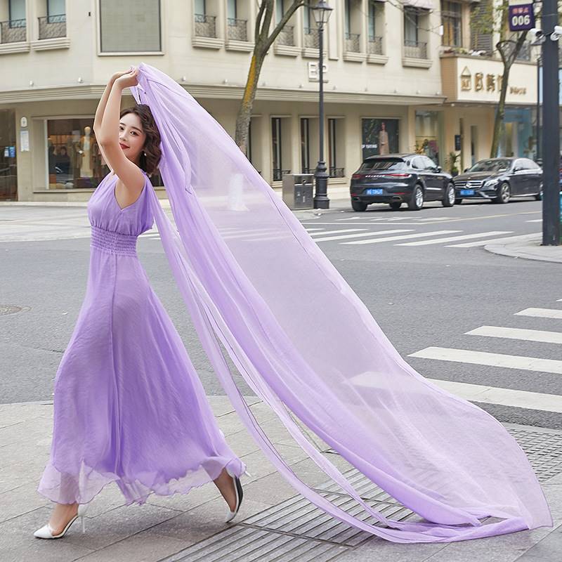  135 long (It is recommended to be above 170 or more)+Jinci wrinkled V -neck wide waistless sleeve snow (3 meters skirt) only skirt   + $20.66 