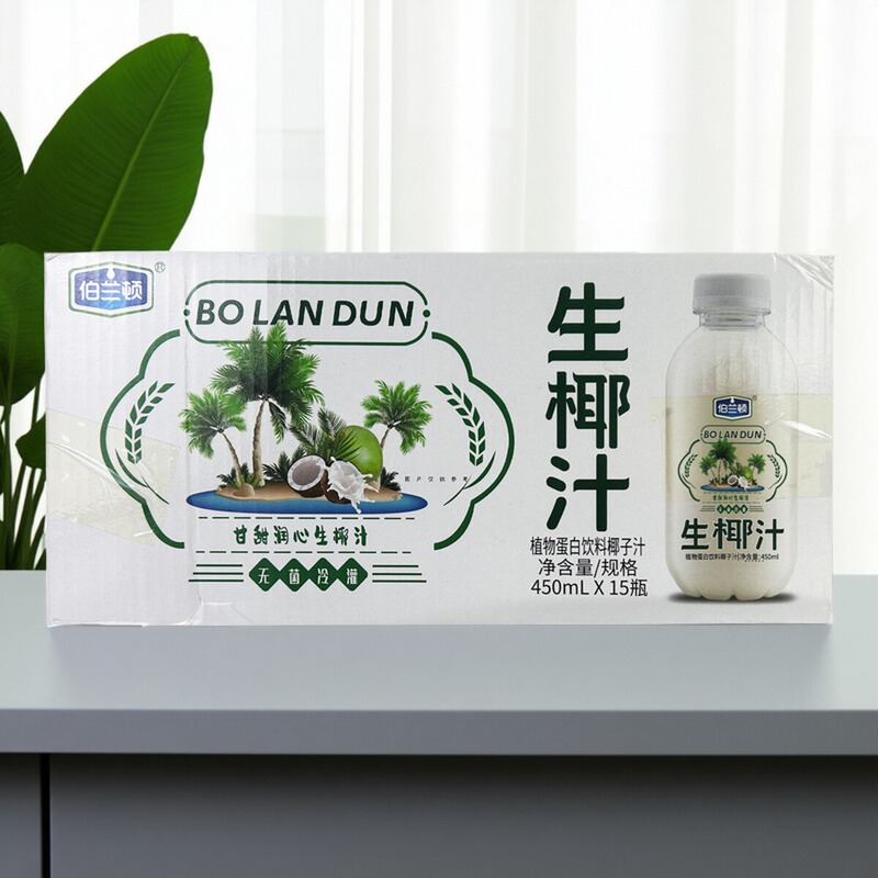 Berlandon Raw Coconut Juice 450ml Plant-Based Protein Drink Raw Coconut Latte Drink Whole Box Guangdong Specialty
