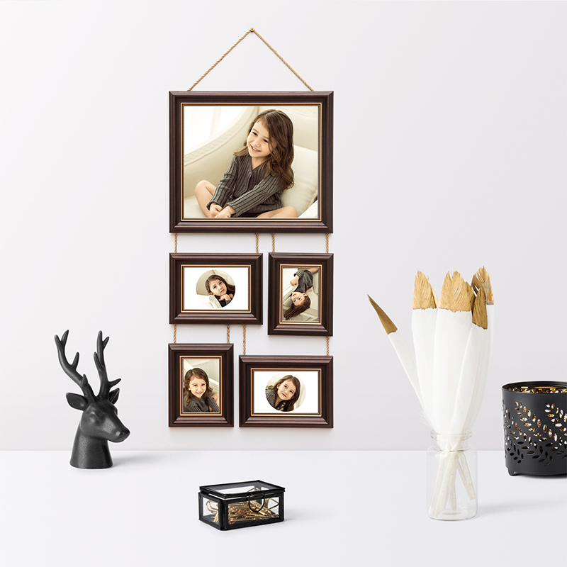 Photo Frame Creative Family Portrait Parent-Child Children Wedding Photo Studio Hanging Rope Photo Wall American-Style Wall Hanging Combination Travel Photo