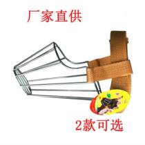 Stainless steel dog mouth hood dog mouth cage anti-bite called drinking water dog mouth cover metal large and large dog gold gross -