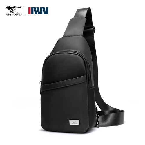 Septwolves, мужская сумка на одно плечо, вместительная и большая нагрудная сумка для отдыха, трендовый рюкзак