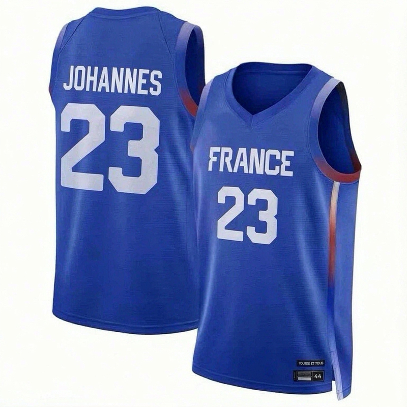 French National Team No. 23 Johannes Jersey, Women's Basketball Gaby Williams Basketball Uniform, Men's Wembanyama