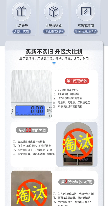 Cân điện tử nhỏ, cân điện tử chính xác, cân nhà bếp có độ chính xác cao, cân thực phẩm nướng gia đình